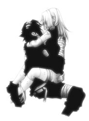 1boy 1girls arm_tattoo black_hair blush closed_eyes clothed_sex cowgirl_position detached_sleeves female fingerless_gloves gloves heavy_breathing human kissing kunoichi legs male monochrome nami86 naruto ninja open_mouth panties panties_around_leg panties_around_one_leg panting pants sakura_haruno sasuke_uchiha sex shirt short_hair shorts simple_background sitting straddle straight straight_hair sweat tattoo tongue underwear