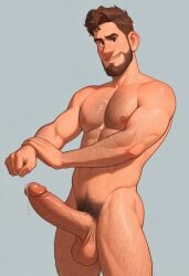 ai ai_generated bara big_penis civitai daddy dilf gay hairy_male huge_cock large_penis male male_focus male_only muscular muscular_male searcher_clade solo_male strange_world_(film)