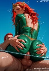 1boy 1girls ai_generated anal anal_access anal_only anal_only_bodysuit anal_sex anus aquaman_(series) ass ass_focus ass_grab back balls bangs blue_eyes blue_sky blush bodysuit breasts clothed_female_nude_male clothed_sex clothing clothing_cutout cowgirl_position crown dark_skin day dc dc_comics deep_skin english_language english_text erection female from_behind green_bodysuit groping headwear huge_ass jousneystudio large_ass large_breasts large_penis lips long_hair looking_at_viewer looking_back male male_penetrating_female mera nude nude_male on_top penis red_hair sex skin_tight solo_focus spread_legs straddling straight superhero sweat testicles text thick_thighs thighs tiara torn_bodysuit torn_clothes trembling vagina vaginal_penetration veins veiny_penis water