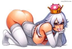 2025 ai_generated artist_name breasts crazyfishbones crown female gloves mario_(series) new_super_mario_bros._u_deluxe princess_king_boo solo super_crown white_gloves