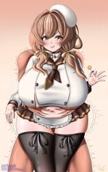 1boy 1boy1girl 1girls apron artist_name bbw big_breasts black_stockings black_thighhighs blush bready_(nikke) breasts brown_eyes brown_hair chef_hat choker chubby chubby_belly chubby_female clothed clothed_sex clothing curvaceous curvaceous_female curvy curvy_female curvy_figure dark-skinned_male eyebrows eyebrows_visible_through_hair eyelashes female glans goddess_of_victory:_nikke groping groping_from_behind hat headwear highres huge_breasts light-skinned_female light_skin lollipop long_eyelashes looking_at_viewer male male/female nail_polish oppal6669 penis plump plump_breasts plump_thighs popsicle thick_thighs thigh_sex thigh_sex thighhighs thighs twintails voluptuous voluptuous_female wide_hips wide_thighs