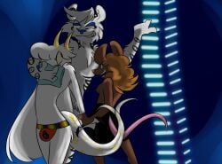 angry anthro black_eyes blue_eyeshadow bottomwear bovid caprine chimera chloroform clothing club_background colored drugged eyeshadow felid female forced fur goat group hair half-closed_eyes hi_res horn living_tail lock_bulge lock_symbol long_hair makeup male male/female male/male mammal mono-lith mouse murid murine narrowed_eyes nightclub ozma pantherine pencil_skirt rave reptile rodent scalie skirt smug_face smug_grin snake snake_tail substance_intoxication tail thong tiger trio underwear unusual_anatomy unusual_tail white_body white_eyes white_fur yellow_eyes