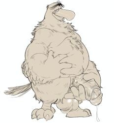 2025 accipitrid accipitriform angry_birds anthro avian balls beak belly belly_grab big_balls big_belly big_penis bird bodily_fluids duckbrained eagle fluffy full-length_portrait genital_fluids genitals grin half-closed_eyes hi_res holding_penis looking_at_viewer male mighty_eagle narrowed_eyes overweight overweight_anthro overweight_male penile penis portrait precum raphe_(anatomy) rovio_entertainment saggy_balls sega short_male simple_background smile solo white_background