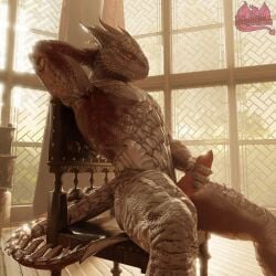 absurd_res animal_genitalia animal_penis anthro baldur's_gate baldur's_gate_3 blender_(artwork) blender_cycles chair digital_media_(artwork) dragonborn_(dnd) dungeons_and_dragons furniture genitals hasbro hi_res horn inside larian_studios male masturbation nude penis potatotime red_eyes scalie sitting solo tail the_dark_urge_(baldur's_gate) wizards_of_the_coast