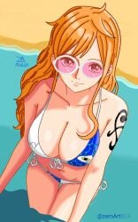 1girls adult adult_female arm_tattoo bare_arms bare_belly bare_chest bare_hands bare_hips bare_legs bare_midriff bare_navel bare_shoulders bare_skin bare_thighs beach belly belly_button big_breasts bikini bikini_bottom bikini_only bikini_top breasts busty busty_female cleavage clothing coast collarbone curvaceous curvaceous_body curvaceous_female curvaceous_figure curvaceous_hips curvy curvy_body curvy_female curvy_figure curvy_hips exposed_arms exposed_belly exposed_chest exposed_hips exposed_legs exposed_midriff exposed_navel exposed_shoulders exposed_skin exposed_thighs female female_focus female_only front-tie_bikini front-tie_bikini_top groin half_submerged high_resolution highres large_breasts lean_figure lips long_hair looking_at_viewer mature mature_female midriff nami nami_(one_piece) narrow_waist navel ocean one_piece orange_eyebrows orange_eyes orange_eyes_female orange_hair orange_hair_female partially_submerged partially_submerged_legs sand sea seaside shoulders side-tie_bikini slender_body slender_waist slim_waist smile smiley_face smiling smiling_at_viewer solo standing string_bikini submerged_feet submerged_legs sunglasses sunglasses_on_head swimsuit swimwear tattoo tattoo_on_arm tattooed_arm thick_thighs thigh_gap thighs upper_body zeroart924