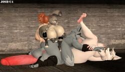 1boy 3d 3futas 4_fingers 4_toes absurdly_large_cock anal_sex anthro anthro_on_anthro anthro_penetrated anthro_penetrating anthro_penetrating_anthro ass_to_ass big_areola big_ass big_breasts big_nipples big_penis crossover cum_inflated_belly death_(puss_in_boots) disney double_anal double_penetration dreamworks face_fucking foursome futa_on_male futanari grey_fur huge_balls hung_bottom hung_futa hyper_penis inflation interspecies josh-u4 judy_hopps large_breasts large_penis male male_penetrated nipples officer_flint_(foretbwat) on_back original_character paws pointy_ears ponytail puss_in_boots_the_last_wish rabbit rat shortstack shortstack_futa source_filmmaker thick_ass thick_thighs white_fur wolf zootopia