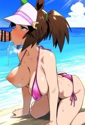 1girls ai_generated animal_ears anthropomorphization artist_request censored eyes female hair hanging_breasts ines_fujin_(umamusume) legs skin tagme umamusume umamusume_pretty_derby young