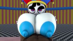 3d animated big_breasts boobjob dark-skinned_male ironhawk jester jester_hat male male/female oral paizufella pomni_(the_amazing_digital_circus) tagme the_amazing_digital_circus video