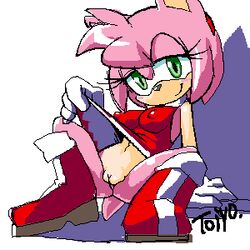 amy_rose beige_skin breasts color erect_nipples female female_only fur furry furry_only hedgehog innie_pussy lowres oekaki pink_fur pixel_art pussy sega skin skirt_lift solo sonic_(series) sonic_the_hedgehog_(series) straight_hair tojyo vulva white_background