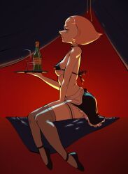1girls bichrom breasts female maid pearl_(steven_universe) steven_universe underboob