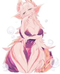 anthro big_breasts blue_eyes breasts capcom cleavage clothed clothing crossed_arms female hi_res huge_breasts leviathan_(mh) looking_at_viewer mizutsune monster_hunter nude simple_background solo usa37107692 white_background