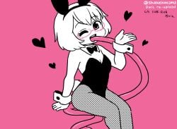bunny_ears bunnysuit character_request hitomi_sensei_no_hokenshitsu long_tongue shake-o short_hair tagme