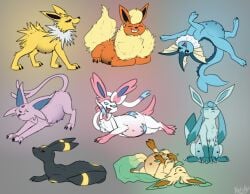 belly big_belly canid canine canis digital_media_(artwork) eeveelution espeon female feral flareon fur generation_1_pokemon generation_2_pokemon generation_4_pokemon generation_6_pokemon glaceon group_pregnancy heliofox hi_res jolteon leafeon looking_at_viewer mammal mayternity multi_nipple nintendo nipples open_mouth pokemon pokemon_(species) pokemon_only pregnant pregnant_female pregnant_feral quadruped simple_background smile solo sylveon tail tongue umbreon vaporeon