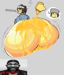 1boy 1girls absurd_res ass big_ass blood_debt bottomless character_name dialogue disembodied_hand ella_alyssa english_text female huge_ass kendrick_lamar male meme meme_in_the_background mustard mustard_bottle mustard_on_ass randrei_aleksandr roblox roblox_game robloxian russian_text self_upload shitpost text wan17n yellow_skin
