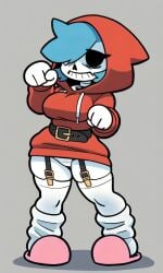 4_fingers ai_generated belt big_breasts blue_hair busty clothed curvy eyelashes female female_sans genderswap_(mtf) grey_background hair_over_one_eye hoodie no_eyes no_pupils panties pink_slippers pixai red_hoodie rule_63 sans sans_(undertale) shy_gal_(cosplay) simple_background skeleton slippers smile solo thick_thighs undertale undertale_(series) white_gloves white_panties white_socks white_thighhighs wig