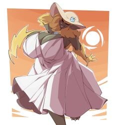 aurora_(nbanoob) big_breasts breasts cleavage female furry ginblade huge_breasts pokemon pokemon_(species) tagme thick_thighs wide_hips zeraora
