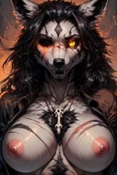 ai_generated mightyena original_character pokemon pokemon_(species) scorpianpp self_upload solo_female stable_diffusion