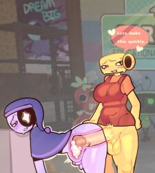 1boy 1futa anal anal_penetration astro_(dandy's_world) big_breasts big_penis breasts cum cum_inflation cum_inside dandy's_world futa_is_bigger futa_on_male futanari gay heart huge_cock intersex lilacfl male penis roblox sex shelly_(dandy's_world) source_request sweat tiny_penis x-ray