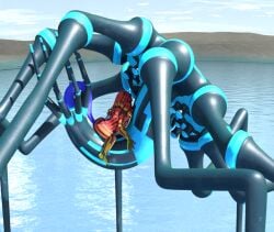 2025 3d_(artwork) anal anal_sex anthro anthro_on_feral anthro_penetrated blender_(artwork) blender_cycles cloacal_penis cloud day desert digital_media_(artwork) duo feral feral_penetrating feral_penetrating_anthro interspecies lake malaguetista male male/male male_penetrated mast_(mhy) matanu nude nyeshuten outside paona penetration piton'on roshenon sex sky zoophilia