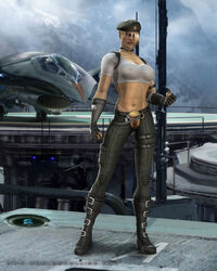 3d cn edit female female_only human mortal_kombat mortal_kombat_vs._dc_universe official_art pussy pussy_hair solo sonya_blade