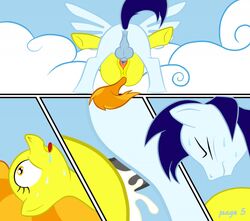 2011 anus balls blue_fur comic cum english_text equine female friendship_is_magic hair horse male multicolored_hair my_little_pony orgasm pegasus penis pony sex smooth_skin soarin_(mlp) spitfire_(mlp) taharon tail text vaginal_penetration wings wonderbolts_(mlp)