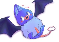 blush color erection feral fur lying male male_only on_back penis pokemon solo swoobat tagme wings