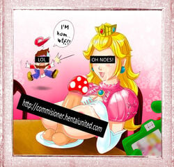 artist_request big_breasts censored cum elbow_gloves female gloves hentaiunited.com human male mario mario_(series) mushroom_penis nintendo nipple_censor paizuri princess_peach super_mario_bros.