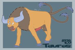 color feral fur horns male male_only mr_chocolate nude penis pokemon pokemon_(species) solo species_name tagme tauros