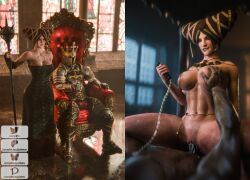1boy 1girls 3d chains cowgirl cowgirl_position currysfm dark-skinned_male dark_skin indoors interracial light-skinned_female light_skin naked naked_female nude nude_female on_bed riding riding_penis sex sheala_de_tancarville sweat sweating sweaty sweaty_body the_witcher_(series) the_witcher_3:_wild_hunt thewitcher(series) vagina vaginal vaginal_penetration vaginal_sex