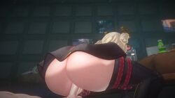 3d 3d_animation animated ass blonde blonde_female blonde_hair blonde_hair_female burnice_white glasses glasses_on_head half-dressed huge_ass light-skinned_female light-skinned_male open_mouth red_eyes sex sitting_on_penis skirt stockings tagme vagina vaginal_penetration vaginal_sex video zenless_zone_zero