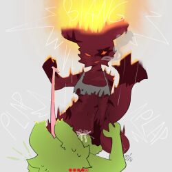 anthro artificer_(rain_world) bodily_fluids cum dominant dominant_female dominospizzadeliveryguy duo female genital_fluids hi_res male male/female penetration penile penile_penetration rain_world saint_(rain_world) videocult yenhaus