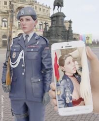 3d beret blender breasts breasts_out brown_eyes brown_hair clothed cum cum_in_mouth cum_on_body cum_on_breasts cum_on_face cumshot european european_female female female_focus female_soldier frankiely_spicy handjob leather_gloves licking licking_cum licking_penis looking_at_viewer looking_back looking_pleasured military military_hat military_uniform naked naked_female naked_male nipples nude nude_female nude_male polish_female rainbow_six rainbow_six_siege slavic slavic_girl stroking stroking_cock stroking_penis tied_hair uniform unprofessional_behavior zofia_(rainbow_six) zofia_bosak