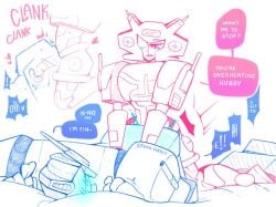 1boy anal_sex blush cumming_from_anal_sex dominance elita_one female large_penis making_love married_couple optimus_prime straight transformers transgender