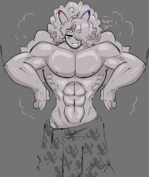 angel_(shewiff) cactus cock_bulge curly_hair freckles huge_cock hung looking_at_viewer muscular muscular_male pokemon pokemon_(species) pokemon_dppt sherbetdraws shewiff solo teasing togekiss towel towel_only winged_humanoid wings