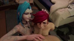 1080p 10_seconds 1boy 2girls 3d animated arawaraw arcane arcane_jinx arcane_vi areola areolae arms_behind_back assisted_fellatio athletic athletic_female big_penis blender bondage breasts collaborative_fellatio deep_blowjob deepthroat eye_contact fellatio female female_assisted_rape forced forced_oral human jinx_(league_of_legends) league_of_legends league_of_legends:_wild_rift long_penis looking_at_viewer looking_up male male_pov medium_breasts multiple_girls no_bra oral oral_sex penetrating_pov penis petite pov pov_eye_contact questionable_consent rape restrained riot_games seductive_mouth shorter_than_10_seconds siblings sister sisters smaller_male sound straight tagme threesome topless vi video watermark