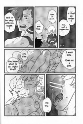 3boys comic english gay hard_translated kamina male male_only monochrome multiple_boys simon_(tengen_toppa_gurren_lagann) tengen_toppa_gurren_lagann threesome viral yaoi