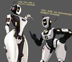 2girls female funny glados portal_(series) robot