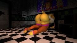 3d ass ass_bigger_than_head ass_focus ass_up asshole chiku chiku_(cryptia) chiku_(cryptiacurves) cryptiacurves fredina's_nightclub stuck stuck_in_vent