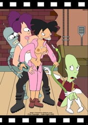 amy_wong bender_bending_rodriguez breasts female futurama human kif_kroker male multiple_females multiple_males robot straight tagme turanga_leela unshaved_pussy yuri