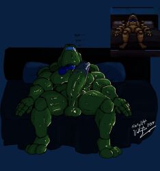 asleep big_balls big_cock drooling english_text fnaf into_the_pit lagomorph lagomorph_humanoid laying_down laying_on_back laying_on_bed male_only mylittvalentine onomatopoeia pittrap_(fnaf) precum precum_drip scottgames solo solo_male spasms sweating sweating_profusely