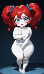 1female 1girls ai_generated big_breasts blue_eyes blush breasts covered_nipples covering covering_breasts covering_crotch covering_nipples covering_pussy curly_hair embarrassed embarrassed_expression embarrassed_female embarrassed_naked_female embarrassed_nude_female eyelashes female female_focus female_only freckles freckles_on_face hips hips_wider_than_shoulders lips lipstick looking_at_viewer naked naked_female nude nude_female pixai poppy_(poppy_playtime) poppy_playtime red_hair red_lips red_lipstick ribbons short_stack shortstack solo solo_female solo_focus thick_thighs thighs twintails urikoito white_body white_skin wide_hips