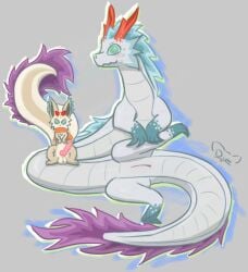 animal_genitalia aroused blush brown_body brown_fur cloaca dimetil dragon duo eastern_dragon erection female feral fluffy fluffy_tail fur genitals gloves_(marking) green_body green_eyes green_fur grey_body grey_scales hi_res horn hybrid knot knotted_penis leg_markings lying male mammal markings marvel multicolored_body mythological_creature mythological_scalie mythology penis purple_body purple_fur red_horn rodent scales scalie scarf sciurid shaded signature simple_background simple_shading sitting_on_another socks_(marking) spots spotted_markings spread_legs spreading squirrel_girl_(marvel) tail tree_squirrel