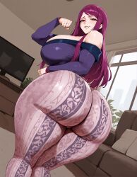 ai_generated cleavage dumptruck_ass flare_pants forbidden_pants huge_ass huge_breasts ivy_(fire_emblem) looking_at_viewer lucyla smiling_at_viewer sweater