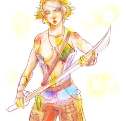 artist_request basch blonde_hair breasts clothes color female female_only final_fantasy final_fantasy_xii front_view hair holding holding_sword hume necklace rule_63 scar short_hair solo standing sword weapon yellow_hair