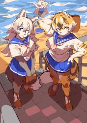 big_breasts breasts cleavage feline female furry huge_breasts mx99926 tagme thick_thighs tiger tiger_girl wide_hips