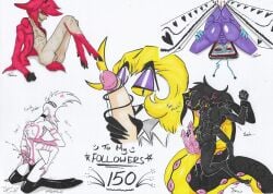 2024 2d alastor_(hazbin_hotel) angel_dust_(hazbin_hotel) antlers arackniss artist_request christianity deer demon demon_boy gay hazbin_hotel humanoid lucifer_morningstar_(hazbin_hotel) male male_only monster_femboy mythology penis public_domain religion sir_pentious_(hazbin_hotel) valentino_(hazbin_hotel) vox_(hazbin_hotel)