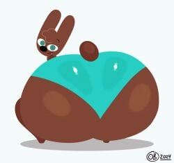 ambiguous_gender animated anthro anthro_only aqua_shorts black_nose bouncing_ass breathotter brown_fur brown_tail bunny chocolate_bunny cocoa_the_bunny huge_ass huge_butt hyper_ass hyper_butt hyper_thighs looking_at_viewer oc original_character rabbit smiling tagme twerking video