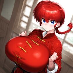 1girls ai_generated blue_eyes blue_eyes_female braid braided_hair braided_tail cleavage curvy erect_nipples female gigantic_breasts ginger ginger_hair huge_areolae nai_diffusion orange_hair orange_hair_female plusmolfa puffy_nipples ranma-chan ranma-kun ranma_1/2 ranma_saotome red_hair red_hair_female redhead rule_63 stable_diffusion thick_lips voluptuous