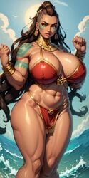 ai_generated big_breasts female human illaoi league_of_legends looking_at_viewer queendom_(artist) video_games yodayo