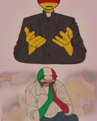 2boys anal countryhumans fantasizing gay gay_sex germany_(countryhumans) italy_(countryhumans) large_penis male_only x-ray